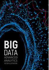 Poster - Big data visual energy fractals. Technology network infographic. Information analytics design. Vector illustration.
