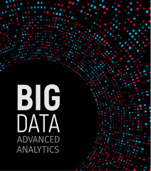 Poster - Big data visual energy fractals. Technology network infographic. Information analytics design. Vector illustration.