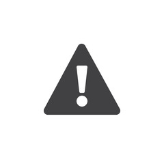 Warning attention icon vector, filled flat sign, solid pictogram isolated on white. Exclamation mark triangle symbol, logo illustration.