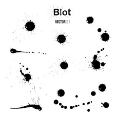 Poster - Blot vector set. Realistic blots isolated on white background.