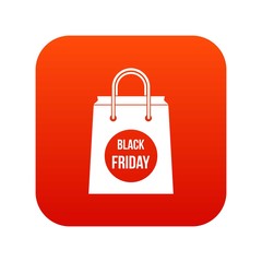 Poster - Black Friday shopping bag icon digital red