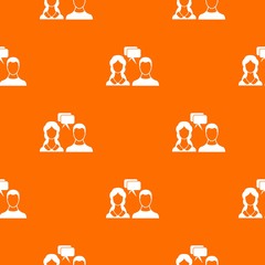 Poster - Speech bubbles with two faces pattern seamless