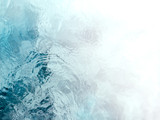 Painterly, tranquil, and meditative blue green flowing water background fade to white