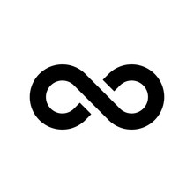 Black Infinity Symbol Icon. Simple Flat Vector Design Element.