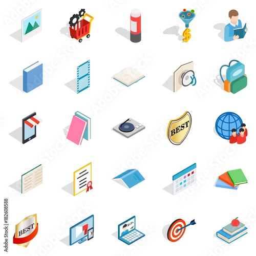 Booklet icons set, isometric style Tableau sur Toile