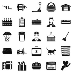 Poster - Chest icons set, simple style