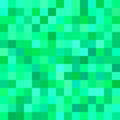 Poster - Green geometrical abstract square tiled background - vector graphic design from squares in colorful tones