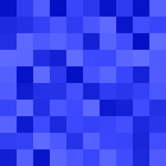 Poster - Geometric abstract square pixel mosaic pattern background - vector design from squares in blue tones