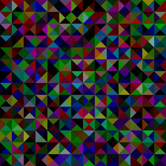 Poster - Geometrical abstract triangle mosaic pattern background - vector graphic from triangles in dark color tones