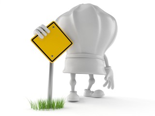 Poster - Chef character with blank road sign