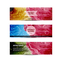 Wall Mural - set of 3 banner backgrounds template in abstract style for promotional need, campaign, marketing, we