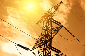 Wall Mural - high voltage post or high voltage tower