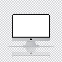 Poster - Isolated desktop computer icon. PC monitor icon in transparent background vector illustration