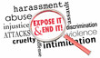© iQoncept - Expose End Harassment Abuse Assault Magnifying Glass 3d Illustration