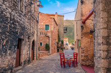 Areopoli Laconia - The Traditional Village Of Mani With The Picturesque Alleys And The Stone Built Tower Houses.Peloponnese