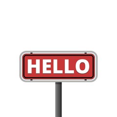 Sticker - Hello sign. Vector stock.