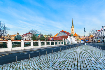 Wall Mural - Zagreb upper town scenery. / Picturesque scenic view at baroque architecture in city center of Zagreb, capital of Croatia, Europe.