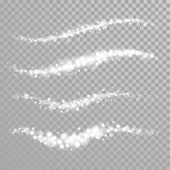 Leinwandbilder - Christmas holiday snowflake glitter background template of sparkling snow particles and shiny confetti wave. Vector glittering shimmer light effect for New Year or Christmas luxury glare flares design