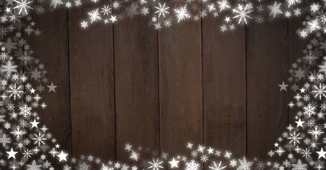 Poster - Snowflake Christmas patterns on wood