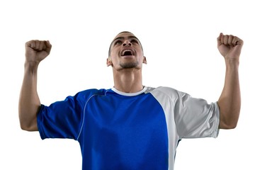 Wall Mural - Football player celebrating his victory