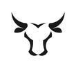 abstract simple Bull head vector logo concept illustration, Buffalo head logo,Taurus head logo.  bull Animal logo sign,
