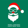 © pukach2012 - Abstract Christmas Card Santa on Green Background, Stock Vector Illustration
