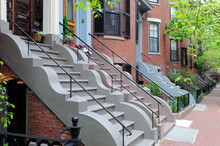 Elegant Entry Steps Of South End Boston Victorian Row Houses