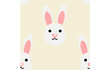 Cute white rabbit seamless pattern vector.