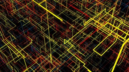 Poster - Abstract background with circuit. Digital illustration. Seamless loop