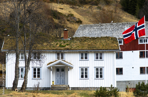 Plakat Dom w Skanland, Nordland, Norwegia