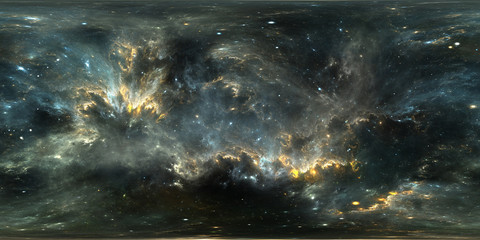 space background with nebula and stars. panorama, environment 360 hdri map. equirectangular projecti