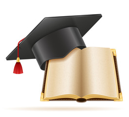 academic graduation mortarboard square cap vector illustration