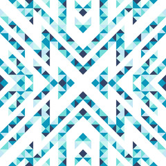 Fototapete - Seamless pattern of triangles and lines. Zigzags and sharp corners. Movement of geometric shapes.