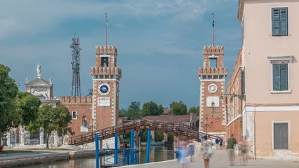 Wall Mural - Entrance to the Arsenale timelapse, Venice, Veneto, Itlay