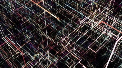 Poster - Abstract background with circuit. Digital illustration. Seamless loop