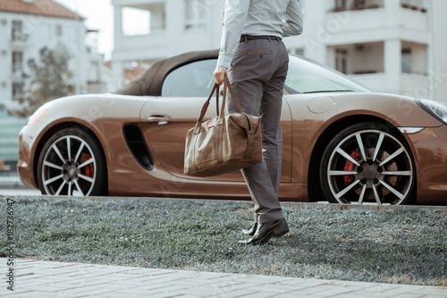 Cool Man Beautiful Model Outdoors City Style Fashion A Handsome Man Model Walking In The City