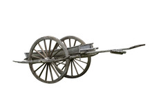 Conservative Ancient Wagon On White Background
