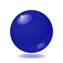 Poster - Flat simple image with Magic blue ball isolated on white background with shadow. Colorful picture with glass object. Vector illustration with fortune-telling attribute. Mystical and mysterious object.