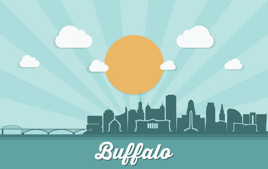 Wall Mural - Buffalo skyline - New York