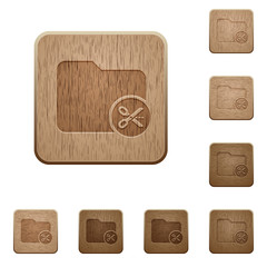 Cut directory wooden buttons