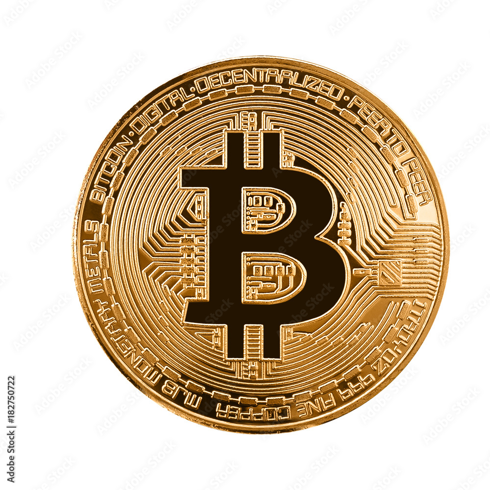 Bitcoin. Golden bitcoin isolated on white background Stock Photo | Adobe  Stock