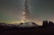 Milky Way Galaxy behind Mount Rainier in Washington State 