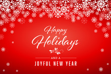 Red Happy Holidays And Joyful New Year Vector Illustration 1