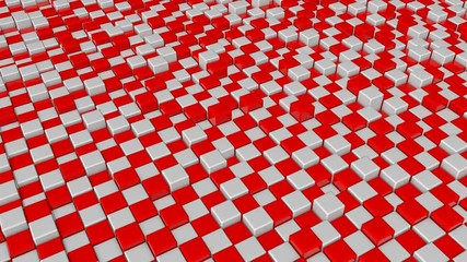 Aufkleber - Abstract background with red and white squares blocks. Seamless loop