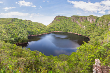 Sticker - Panoramic shot of Leopoldo Lake (Paraka Wachoi in native language), in Amazonas state, in Venezuela