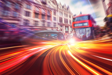 Canvas Print - Abstract motion speed background of London City