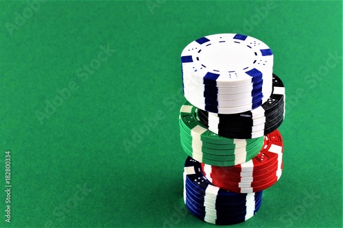 An concept Image of poker Chips with copy space плакат