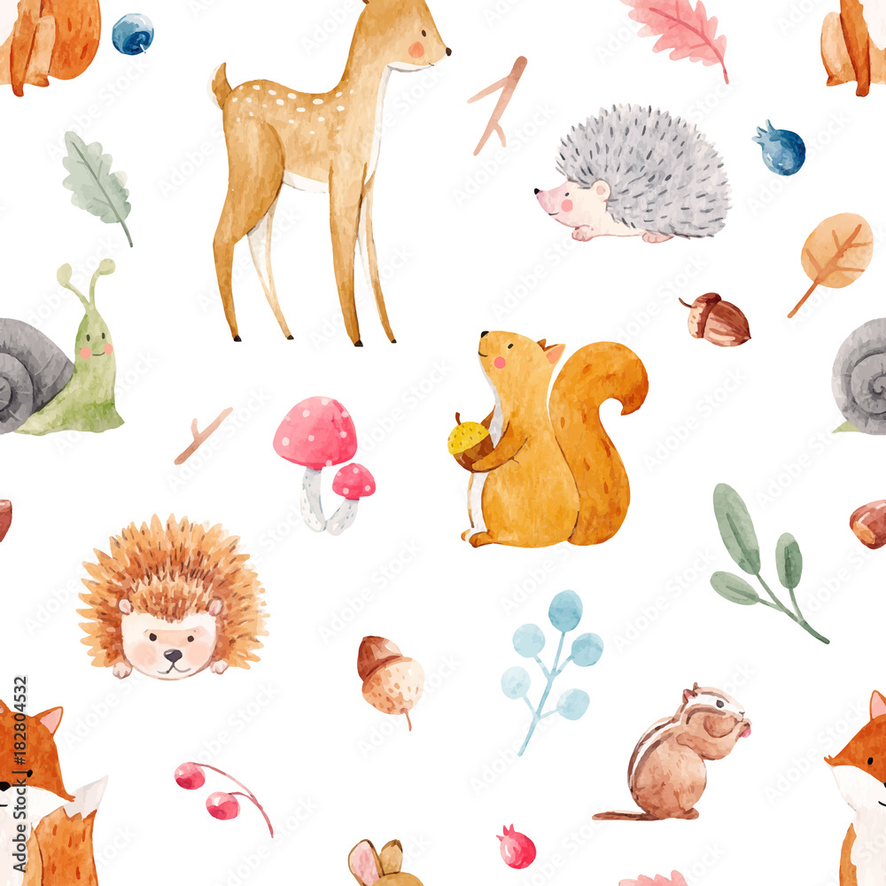 Watercolor baby vector pattern Stock Vector | Adobe Stock