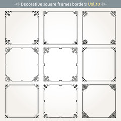 Canvas Print - decorative square frames and borders set 10 vector