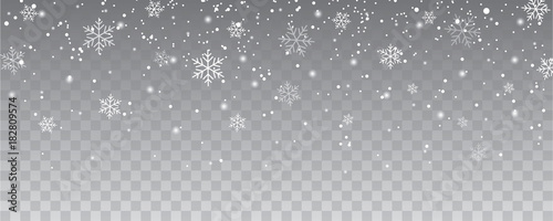 Fotografía Snowflakes falling christmas decoration isolated background
